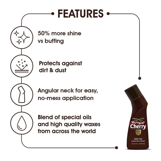 Cherry Blossom Liquid Wax Polish (Black) - 75 Ml(75ml) & Cherry Blossom Liquid Wax Polish (Dark Tan) - 75 Ml(75ml) Combo
