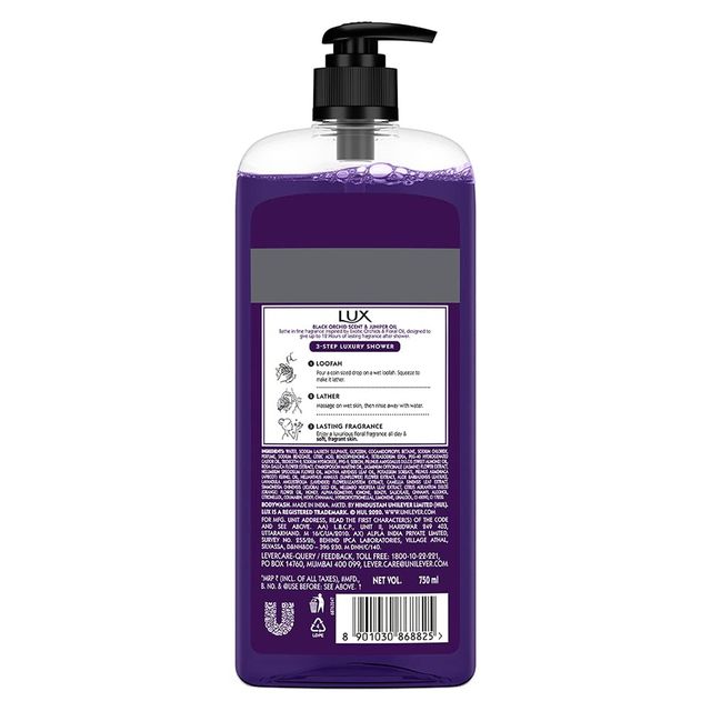 Lux Body Wash Fragrant Skin Black Orchid Scent & Juniper Oil Supersaver With Long Lasting Fragrance