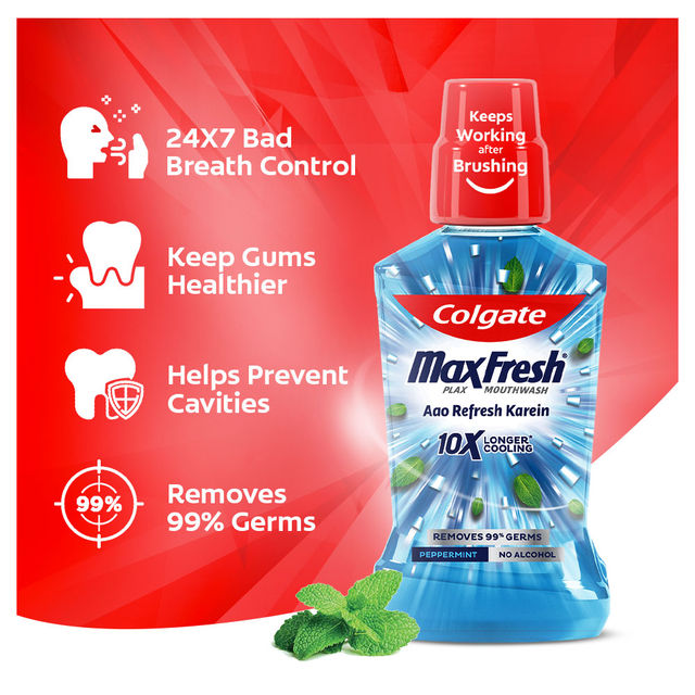 Colgate Max Fresh Plax Mouthwash Peppermint