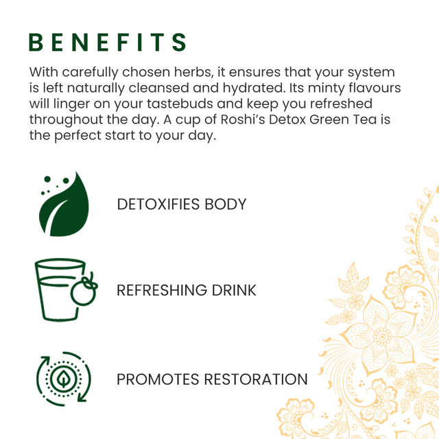 Roshi Desi Kahwa & Detox Green Teabags Combo