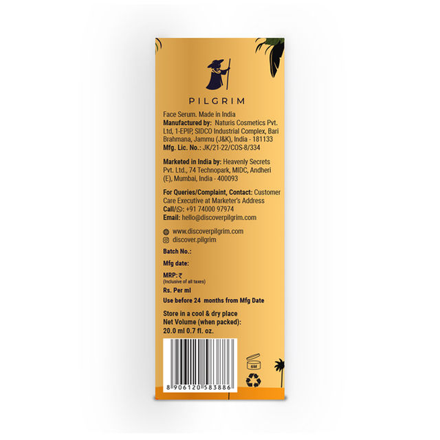 Pilgrim 24K Gold Face Serum With Niacinamide & Hyaluronic Acid For All Skin Types Unisex