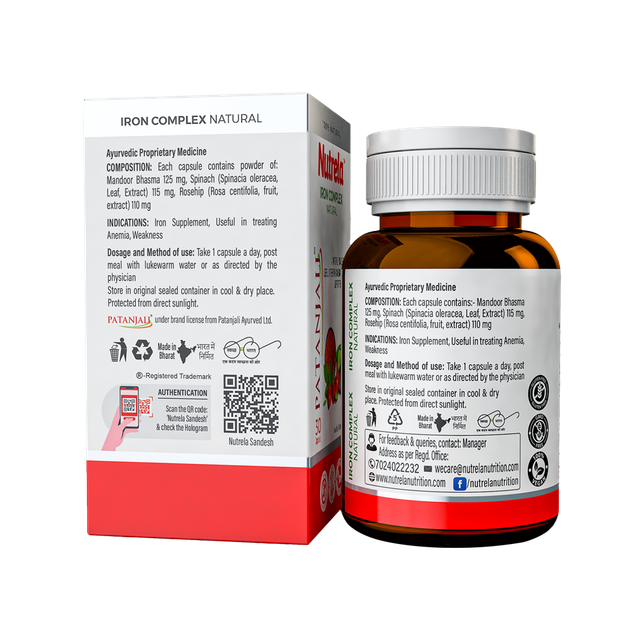 Patanjali Nutrela Iron Complex Natural Capsules