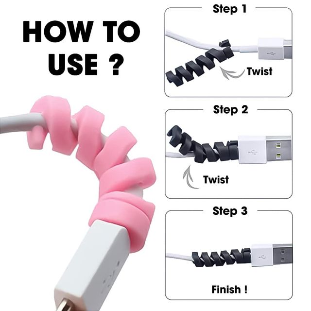 Pichai Cable Protector USB cable - Multicolor | Highly Flexible Silicone