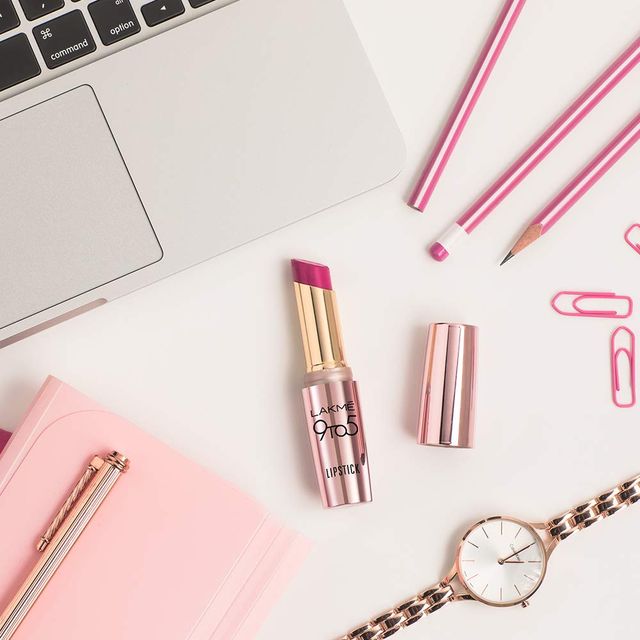 Lakme 9to5 Powerplay Priming Matte Lipstick, Lasts 16hrs, Burgundy Passion
