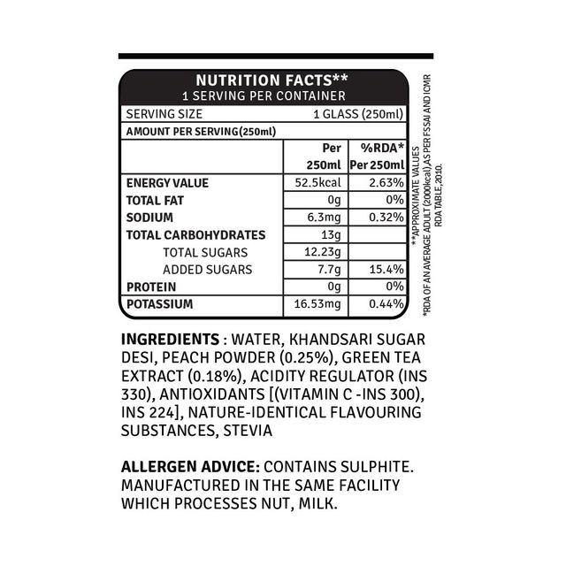 Raw Pressery Iced Green Tea - Peach 250 ml Combo