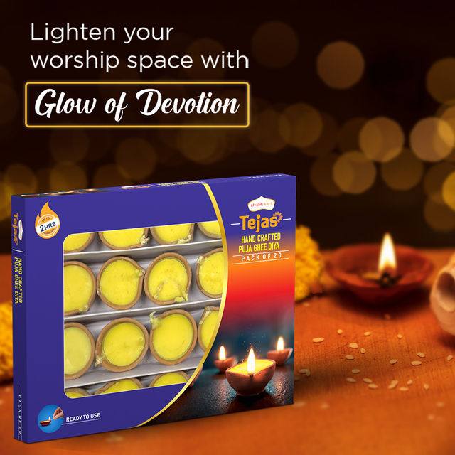 Shubhkart Tejas Hand Crafted Puja Ghee Diya 20 pc Combo