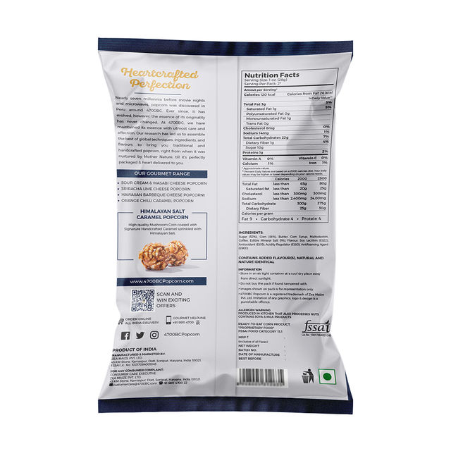 4700BC Popcorn Himalayan Salt Caramel Pouch 125 g Combo