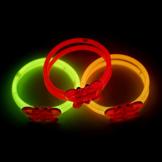 Party Propz Glow in The Dark Bracelet Glow Sticks With Butterfly Connector