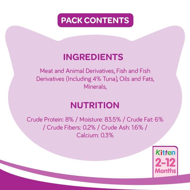 Whiskas Kitten (2-12 Months) Wet Cat Food, Tuna in Jelly 80 g Combo