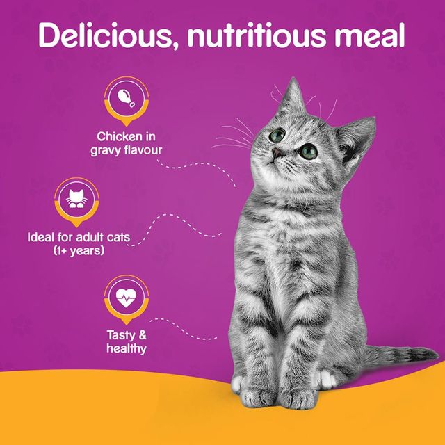 Whiskas Chicken in Gravy, Adult Wet Cat Food 80 g Combo