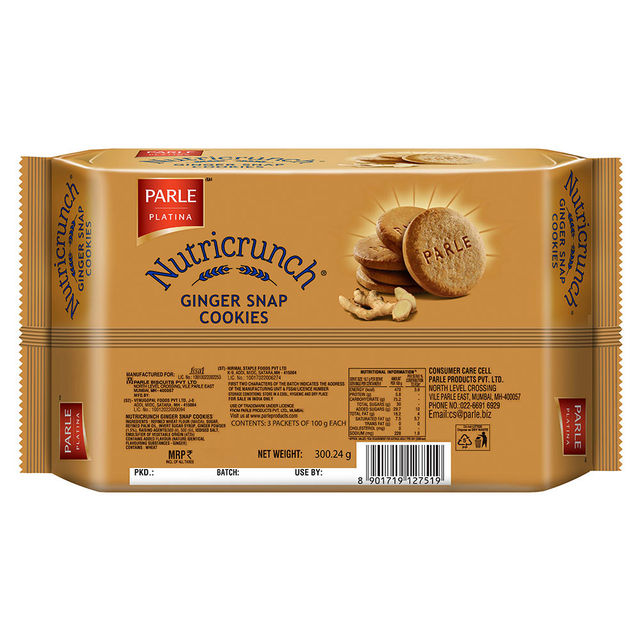 Parle Nutricrunch Ginger Snap Cookies
