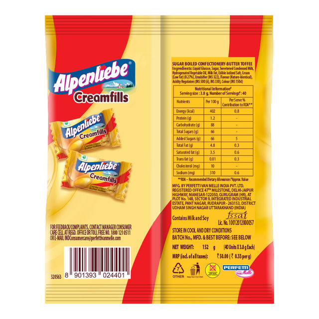 Alpenliebe Cream Fills Butter Toffee