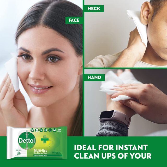 Dettol Multi-Use Skin and Surface Wet Wipe 10 pc Combo