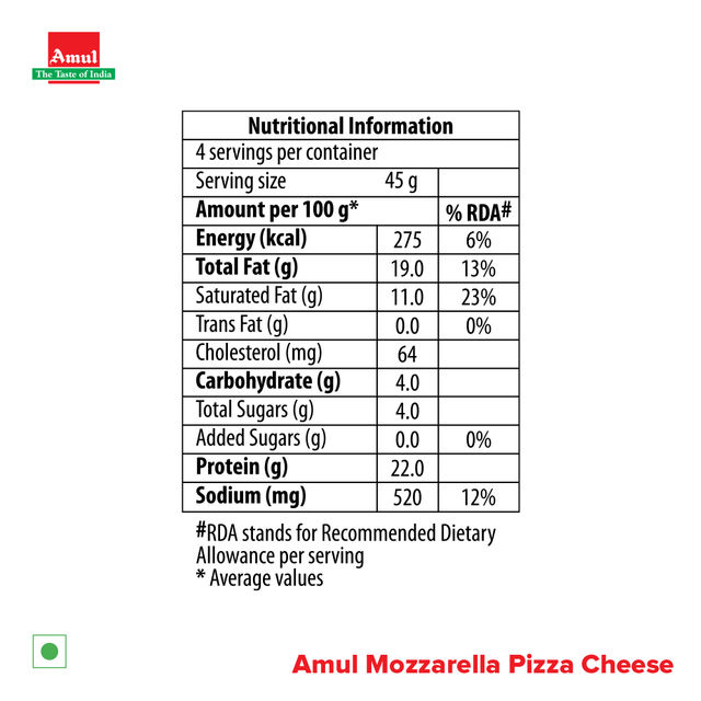 Amul Pizza Cheese - Mozzarella