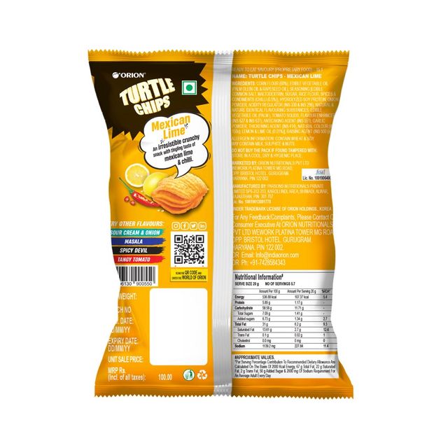 Orion Turtle Chips - Mexican lime Korean corn chips