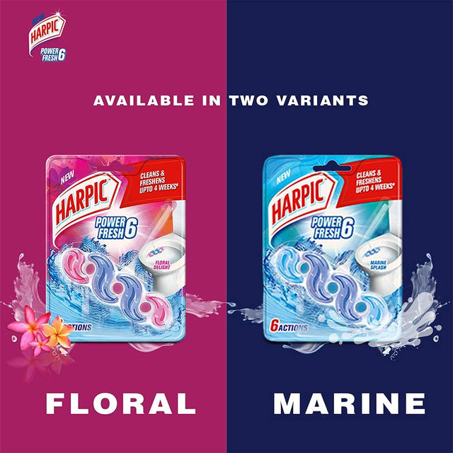 Harpic Marine Splash Power Fresh 6 Toilet Cleaner Rim Block