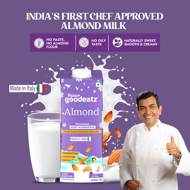 Fast&Up GoodEatz Almond Milk Vegan Plant Based Dairy Alternative Naturally Sweet & Creamy