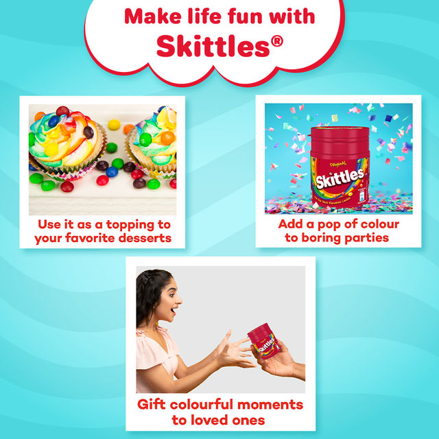 Skittles Original Bite Size Fruit Flavoured Candy Pot | 5 Fruity Flavours| Imported Candies