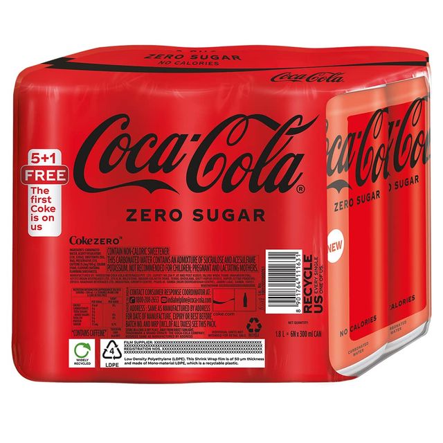 Coke Zero Cola Diet Soft Drink Can