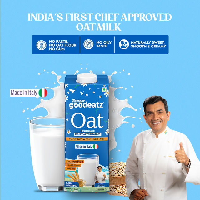 Fast&Up GoodEatz Oat Milk Vegan Plant Based Dairy Alternative Naturally Sweet & Creamy