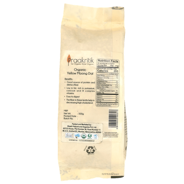 Praakritik Organic Yellow Moon Dal