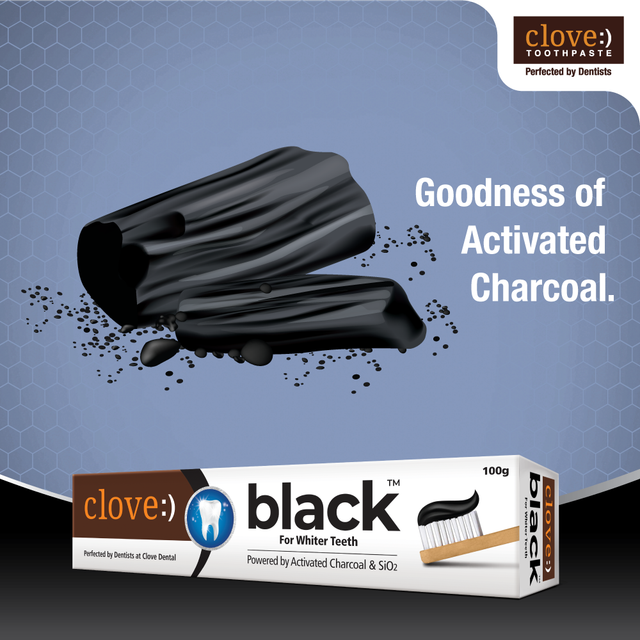 Clove Black For Whiter Teeth Powered By Activated Charcoal & SiO2