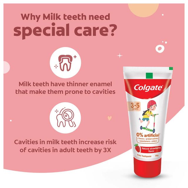 Colgate Toothpaste Natural Strawberry Baby For Kids | 3 - 5 years