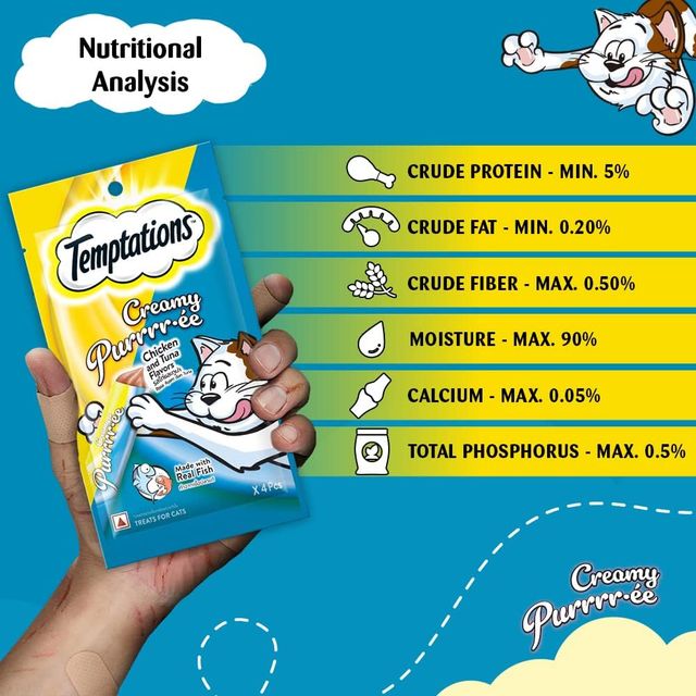 Temptations Adult Chicken & Tuna Creamy Purrrr-ee Cat Treats
