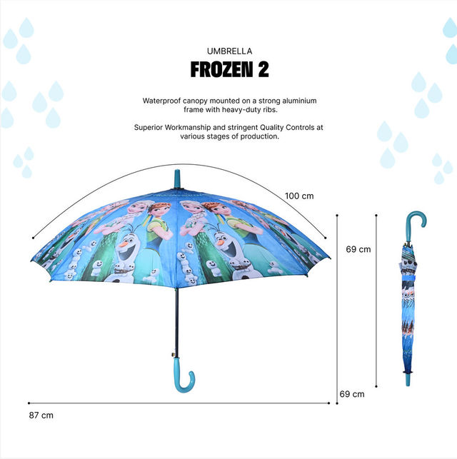 Citizen 2 Fold Disney Frozen printed Umbrella | 19 Inch | Kid's Size