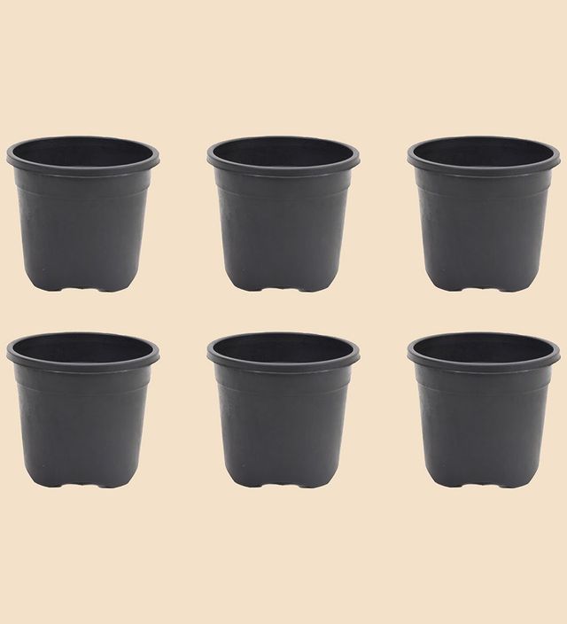 Ugaoo Gardening Plastic Pots For Plants (6 Inch Black Color Set Of 6 ) Plant Container Set