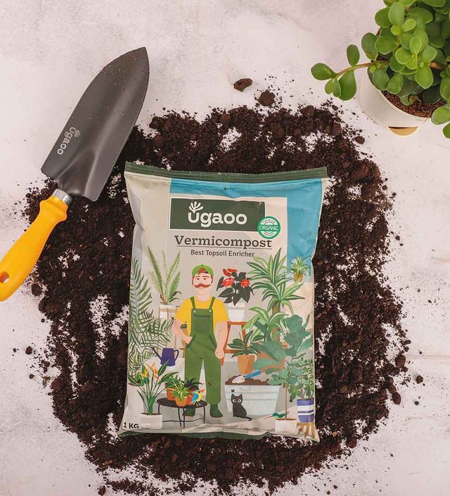 Ugaoo Cow Dung Manure Fertilizers For Plants & Home Gardening(1kg) & Ugaoo Vermicompost For Plants - Organic Fertilizer & Manure(1kg) Combo