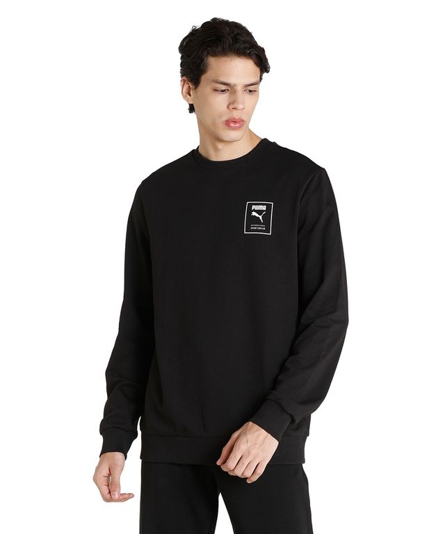 Puma Men's Sweatshirt Crew-Neck Regular Fit - Black | L