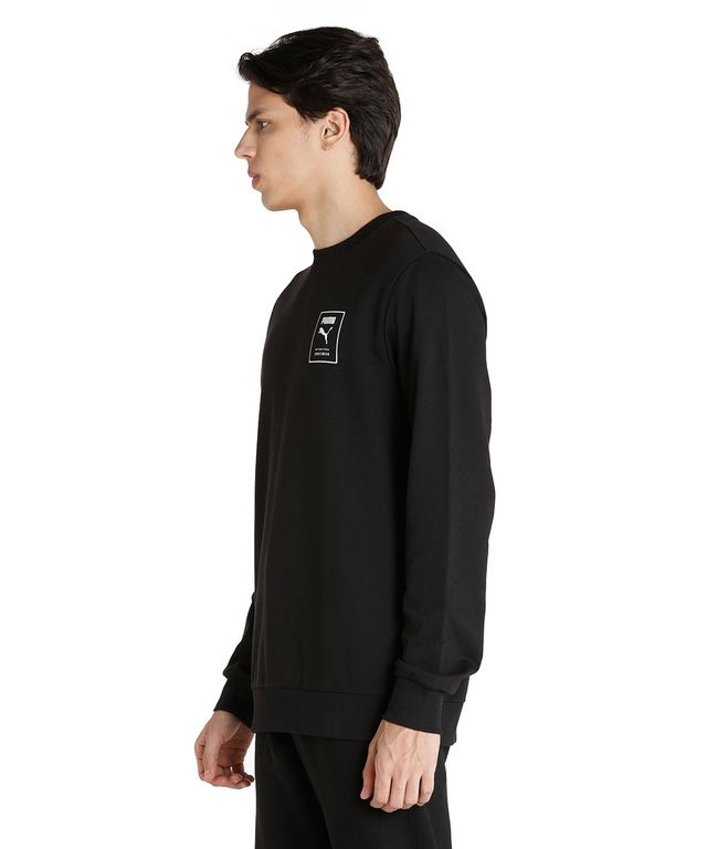 Puma Men's Sweatshirt Crew-Neck Regular Fit - Black | L