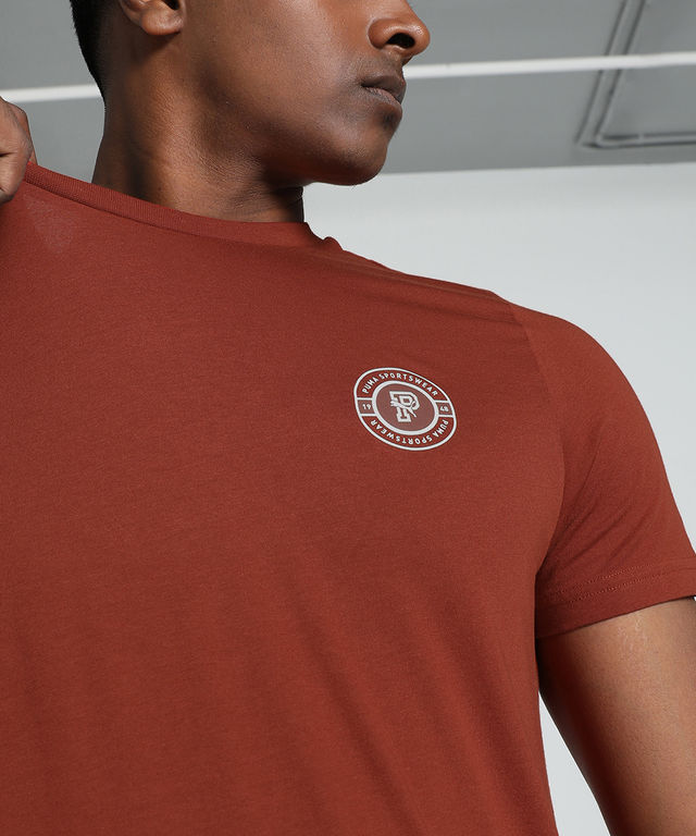 Puma Men's T-Shirt Round Graphic - Red | M