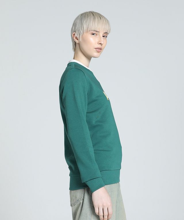 Puma Women's Sweatshirt Crew-Neck Graphics - Green | M