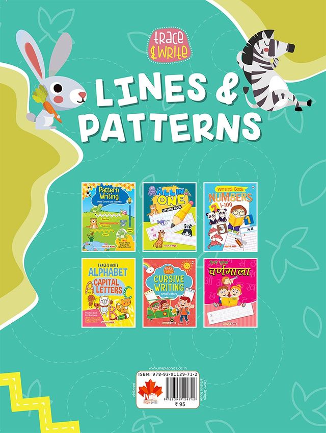 Lines and Curves - Pattern Writing - Writing Practice Book for Kids