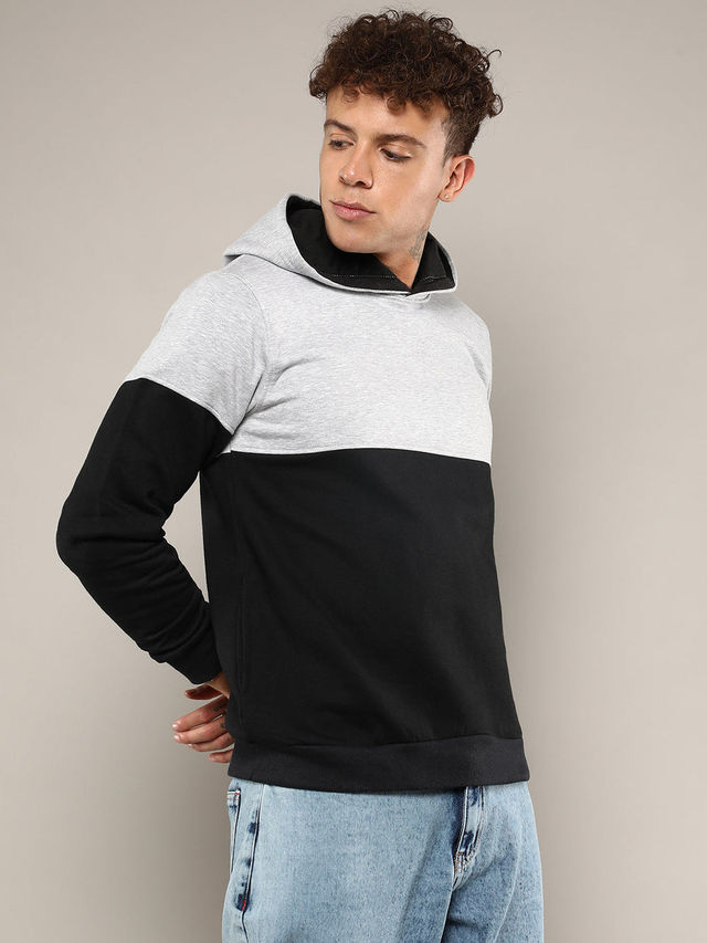 Campus Sutra Men's Stylish Hoodie | Black - S