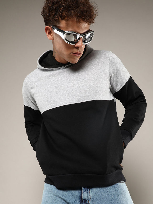 Campus Sutra Men's Stylish Hoodie | Black - S