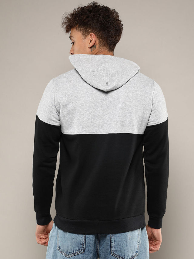Campus Sutra Men's Stylish Hoodie | Black - S