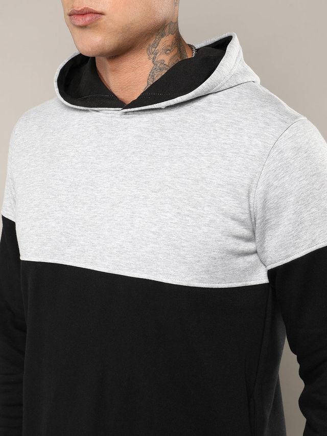 Campus Sutra Men's Stylish Hoodie | Black - S