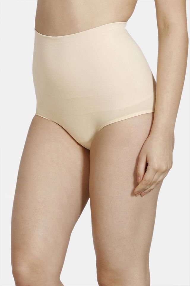 Zivame Women's Tummy Control Midwaist Hipster Panty | Skin - M
