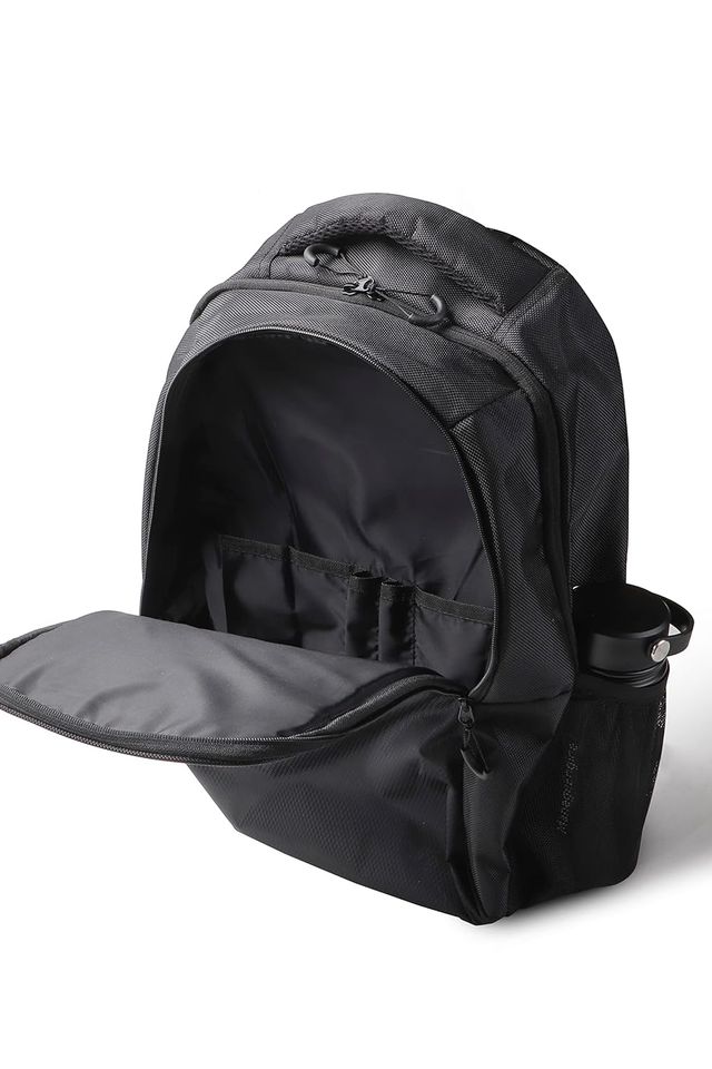 Police Men's Solid Nylon 20 L Top Handle Backpack | Black - M