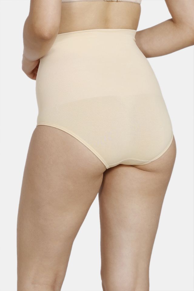 Zivame Women's Tummy Control Midwaist Hipster Panty | Skin - M