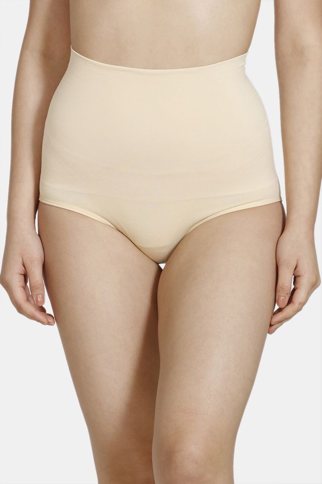 Zivame Women's Tummy Control Midwaist Hipster Panty | Skin - M