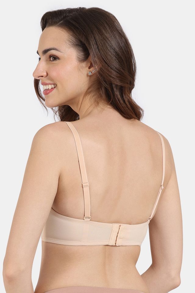 Zivame Women's Beautiful Basics Padded Wired 3/4th Coverage Strapless Bra | Toasted Almond - 36C