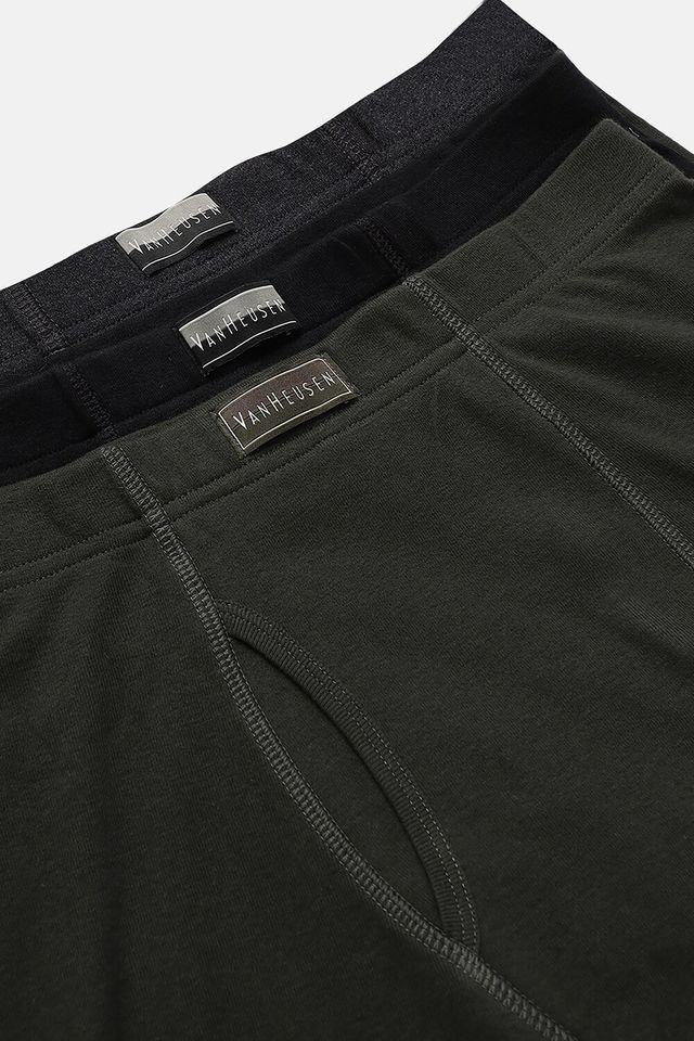 Van Heusen Men's Combed Anti Bacterial Boxer Briefs | Pure Black - Dark Grey - Peat - M