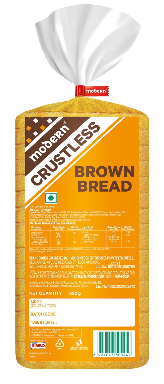 Modern Crustless Brown Bread