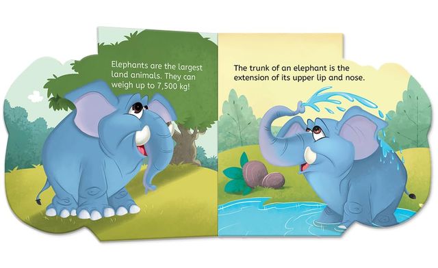 My First Shaped Board Book - Elephant, Die-cut Animals, Picture Book for Children