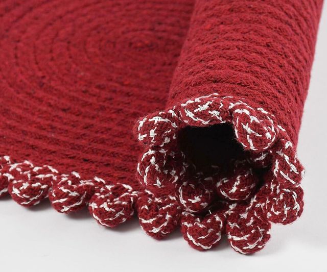 Status New Braided Oval Mat 40 x 60 Cm | Maroon