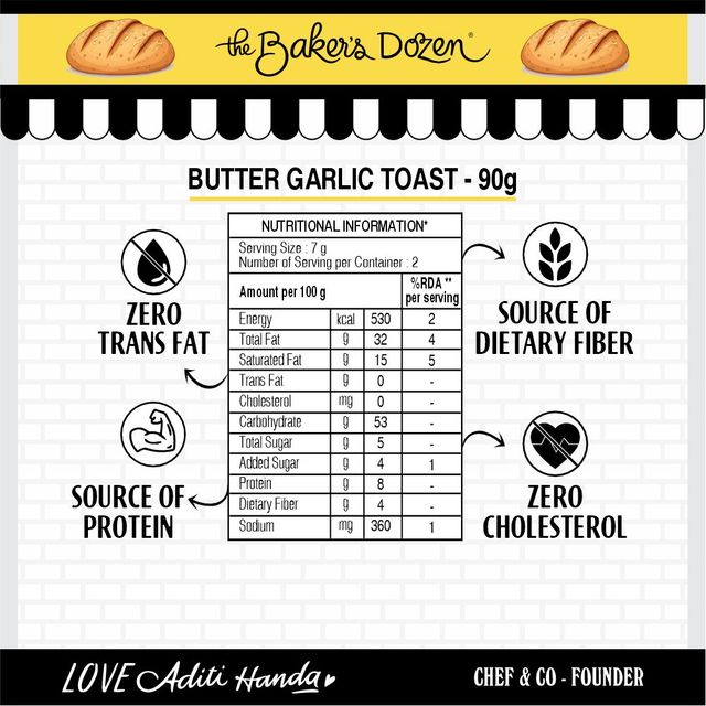 Banana Walnut Cake(150gms) & Butter Garlic Toast(90gms) Combo